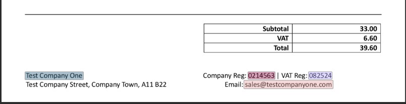 Document Viewer showing multiple keys defined