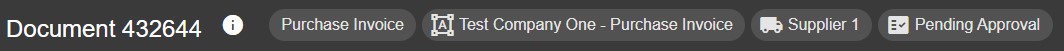 Status of the High Value Invoice is pending approval