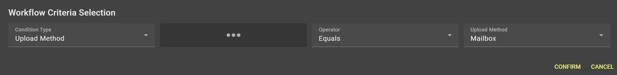 Upload method of IMAP selecting in criteria selection